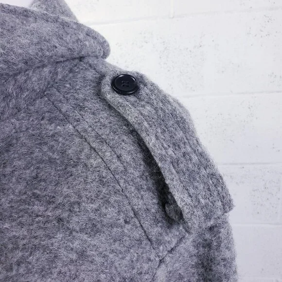 Los Angeles Project Double‎ Breasted Pea Coat Overcoat Womens Small Gray - Picture 9 of 12